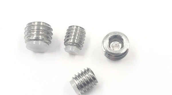 定制內(nèi)六角鑲尼龍 膠頭緊定螺釘 膠頭機米 頂絲 壓玻璃螺絲